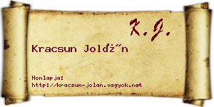 Kracsun Jolán névjegykártya